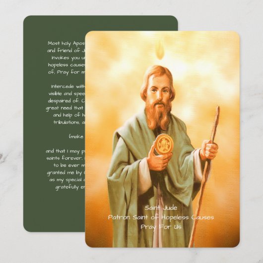 Saint Jude Prayer Feiertagskarte (Vorne/Hinten)