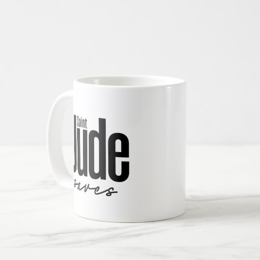 Saint Jude Rette Kaffeetasse (Vorderseite Links)