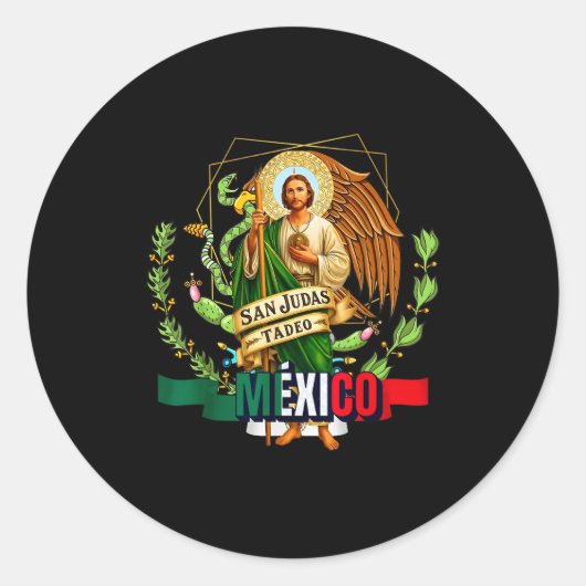 Saint Jude Thaddeus Mexico Catholic For Proud Mexi Runder Aufkleber (Vorderseite)
