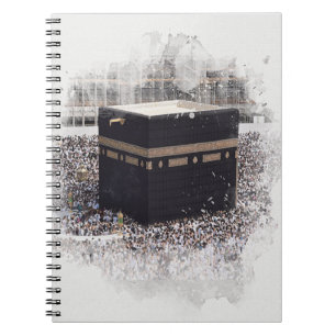 Saint Kaaba, Masjid Al Haram, watercolour illustra Notizblock