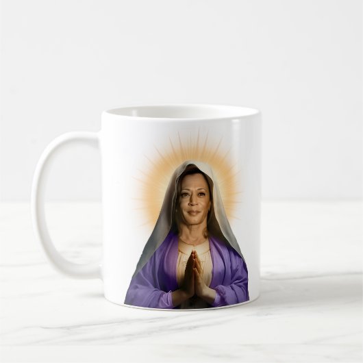 Saint Kamala Harris Gebet Candle Kaffeetasse (Links)