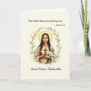 Saint Kateri Tekakwitha Friede und Segnungen Gotte Karte