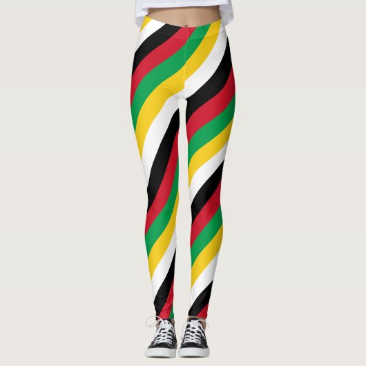 Saint Kitts and Nevis National Flag Colors Legende Leggings (Vorderseite)
