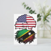 Saint Kitts Kittitian American USA Tree Roots Flag Postkarte (Stehend Vorderseite)