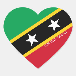 Saint Kitts und Nevis Flag Splendid Patriotic Herz-Aufkleber