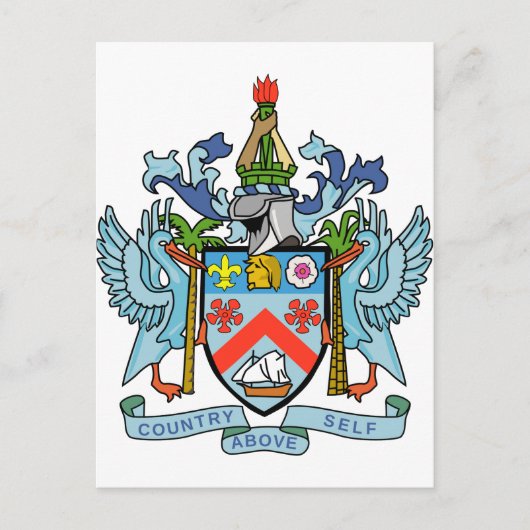Saint Kitts und Nevis Wappen Postkarte (Vorderseite)
