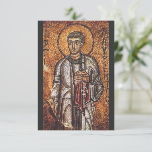 Saint Lawrence der Martyr Dankeskarte (Stehend Vorderseite)