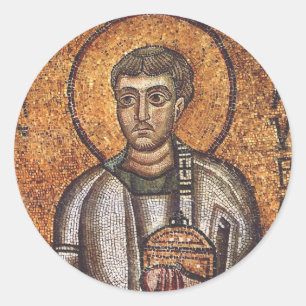 Saint Lawrence der Martyr Runder Aufkleber