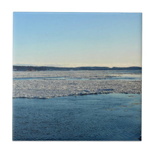 Saint Lawrence River im Winter, Quebec, Kanada Fliese