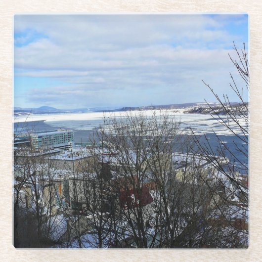 Saint Lawrence River im Winter, Quebec, Kanada Glasuntersetzer (Vorderseite)