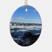 Saint Lawrence River im Winter, Quebec, Kanada Keramik Ornament (Rechts)