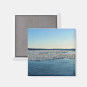 Saint Lawrence River im Winter, Quebec, Kanada Magnet (Vorderseite/Rückseite)
