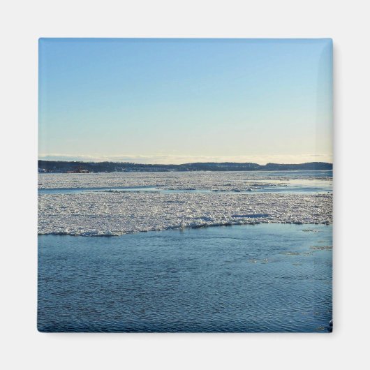 Saint Lawrence River im Winter, Quebec, Kanada Magnet (Vorne)