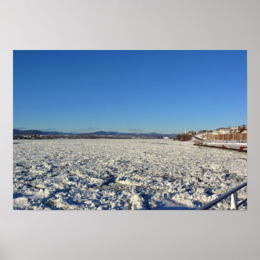 Saint Lawrence River im Winter, Quebec, Kanada Poster (Vorne)