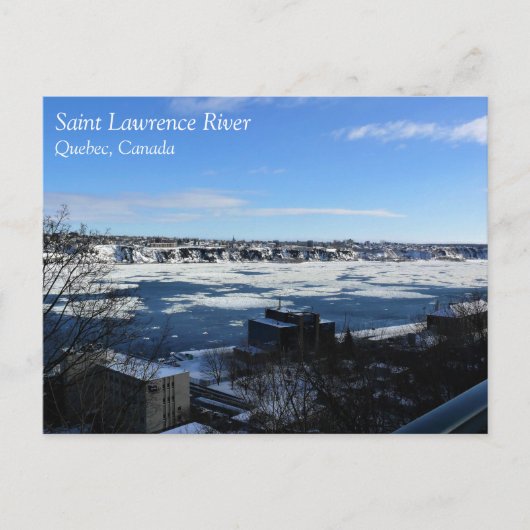 Saint Lawrence River im Winter, Quebec, Kanada Postkarte (Vorderseite)