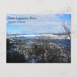 Saint Lawrence River im Winter, Quebec, Kanada Postkarte