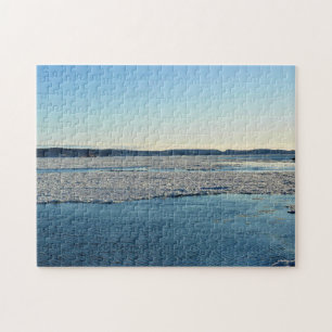 Saint Lawrence River im Winter, Quebec, Kanada Puzzle