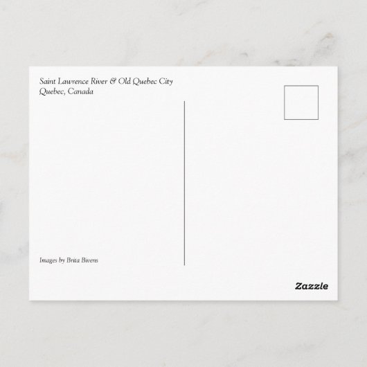 Saint Lawrence River & Old Quebec City, Quebec Postkarte (Rückseite)