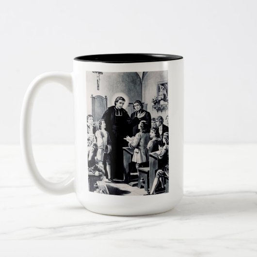 Saint Louis de Montfort französischer Priester Zweifarbige Tasse (Links)