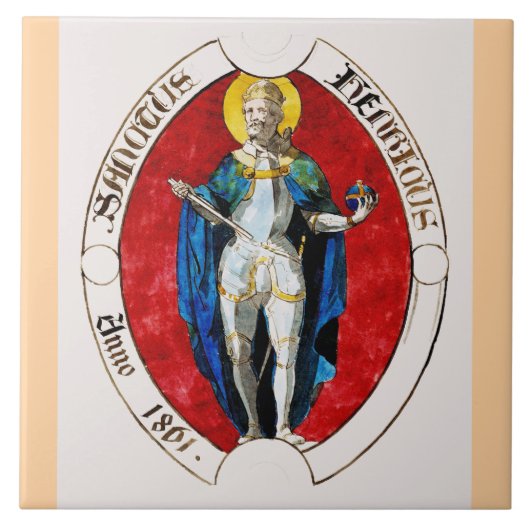Saint Louis IX König von Frankreich Fliese (Vorderseite)