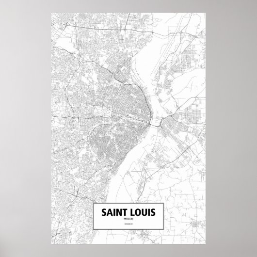 Saint Louis, Missouri (schwarz auf weiß) Poster (Vorne)