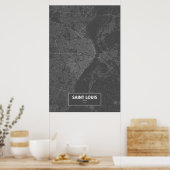 Saint Louis, Missouri (schwarz weiß) Poster (Küche)