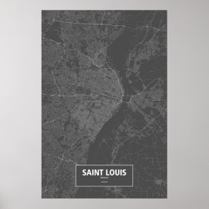 Saint Louis, Missouri (schwarz weiß) Poster