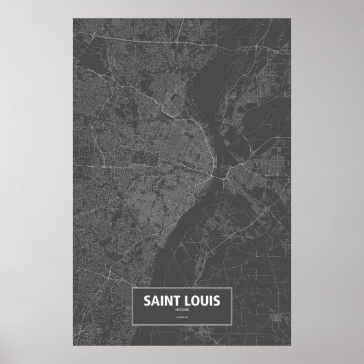 Saint Louis, Missouri (schwarz weiß) Poster (Vorne)
