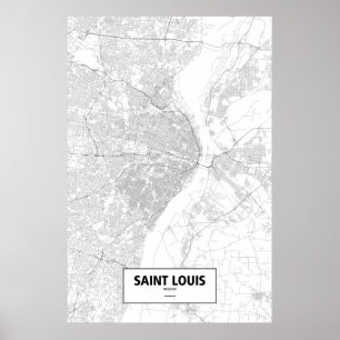 Saint Louis, Missouri (Schwarzes auf Weiß) Poster