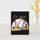 Saint Louis Red Cardinal New Skyline Ball Design T Karte (Gelbe Blume)