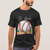 Saint Louis Red Cardinal New Skyline Ball Design T T-Shirt (Vorderseite)