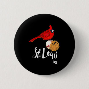 Saint Louis Red Cardinal Nummer 50 Baseball Kunst  Button