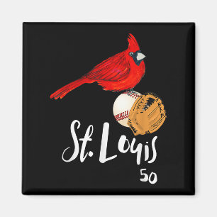 Saint Louis Red Cardinal Nummer 50 Baseball Kunst  Magnet