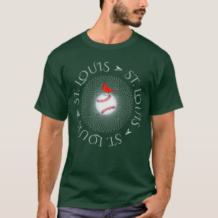 Saint Louis Roter Kardinal-Kreis-Schriftart 2019 v T-Shirt