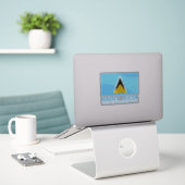 Saint Lucia Aufkleber (Laptop auf Schreibtisch)