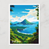 Saint Lucia Beach Art Vintage Postkarte (Vorderseite)