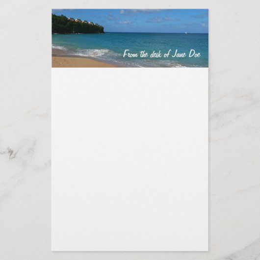 Saint Lucia Beach Tropical Ferien Landschaft Briefpapier (Vorderseite)