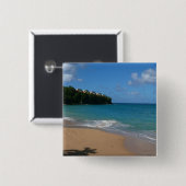 Saint Lucia Beach Tropical Ferien Landschaft Button (Vorne & Hinten)