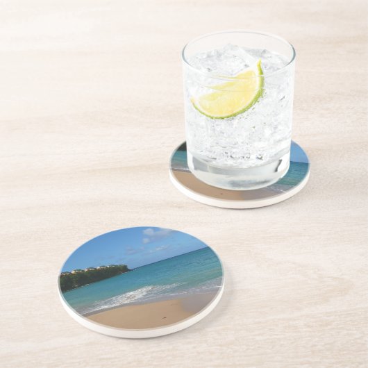 Saint Lucia Beach Tropical Ferien Landschaft Getränkeuntersetzer (Seite)