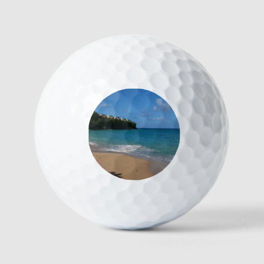 Saint Lucia Beach Tropical Ferien Landschaft Golfball (Vorderseite)