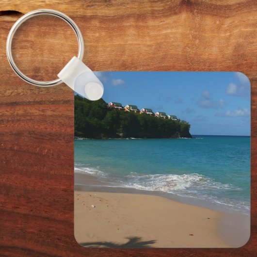 Saint Lucia Beach Tropical Ferien Landschaft Schlüsselanhänger (Vorderseite)