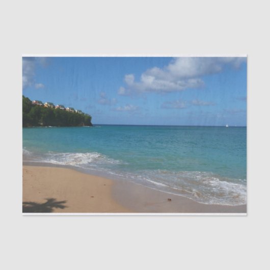 Saint Lucia Beach Tropical Ferien Landschaft Seidenpapier (Vorderseite)