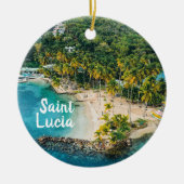 Saint Lucia Caribbean Beach Foto Keramik Ornament (Vorne)