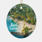 Saint Lucia Caribbean Beach Foto Keramik Ornament (Links)