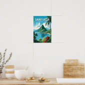 Saint Lucia Die Pitons Reisen Kunst Vintag Poster (Küche)