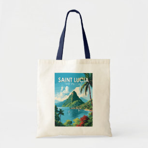 Saint Lucia Die Pitons Reisen Kunst Vintag Tragetasche