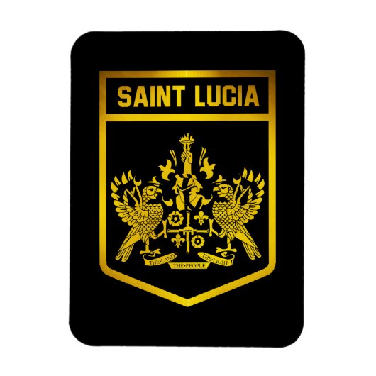Saint Lucia Emblem Magnet (Vertikal)