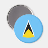 Saint Lucia Fisheye Flag Magnet (Vorderseite/Rückseite)
