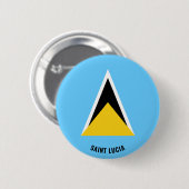 Saint Lucia Flag Charming Patriotic Button (Vorne & Hinten)