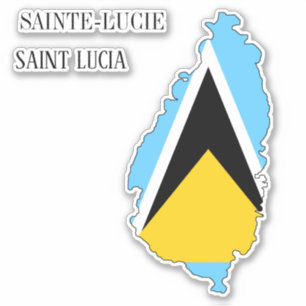 Saint Lucia Flag Charming Patriotic Karte Aufkleber